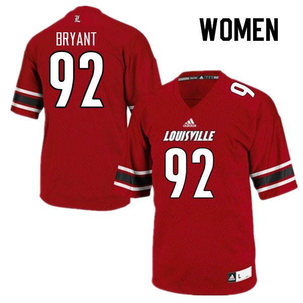 Women #92 Henry Bryant Louisville Cardinals College Football Jerseys Sale-Red - Click Image to Close